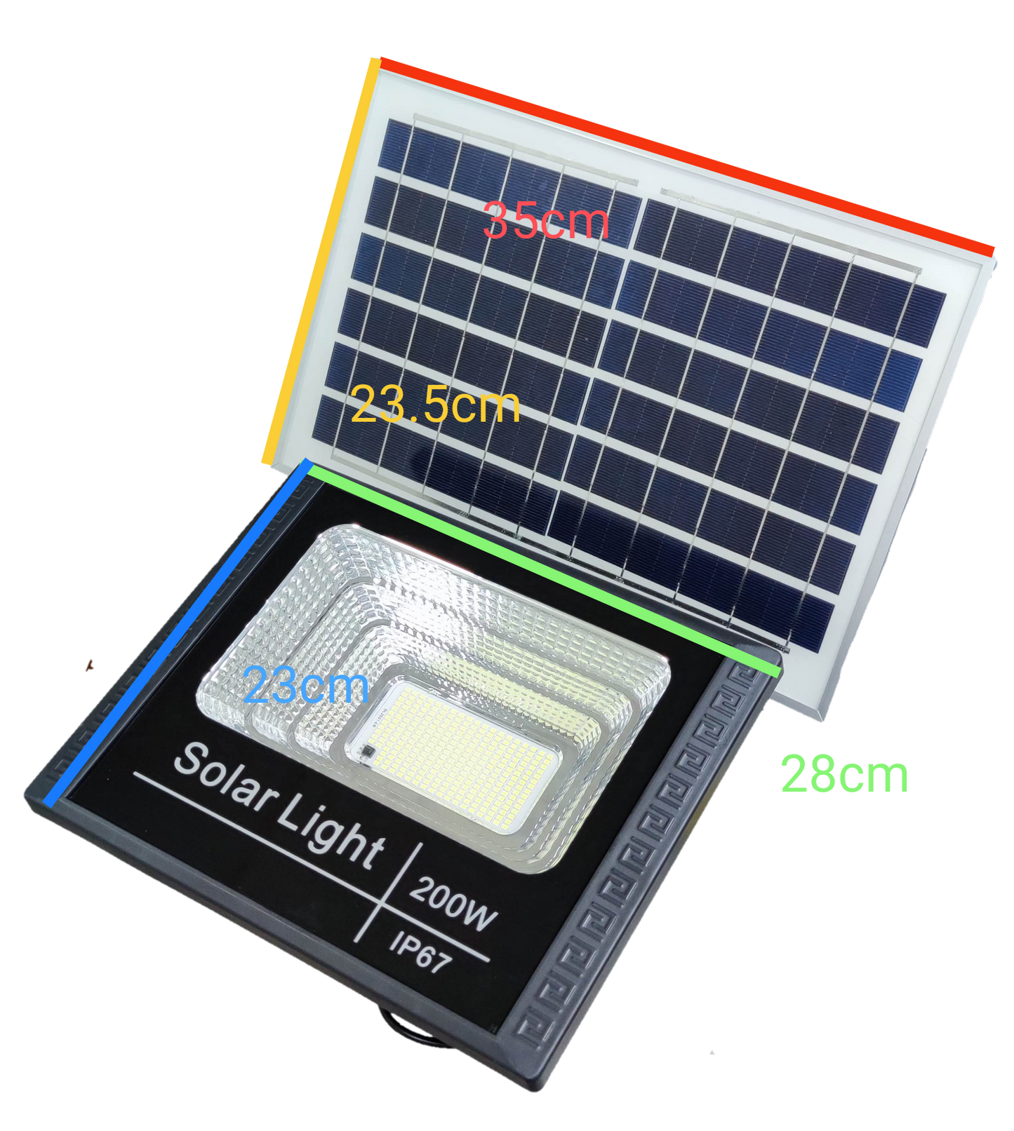 200W solar flood light outdoor IP67 with solar panel for reliable illumination in outdoor settings