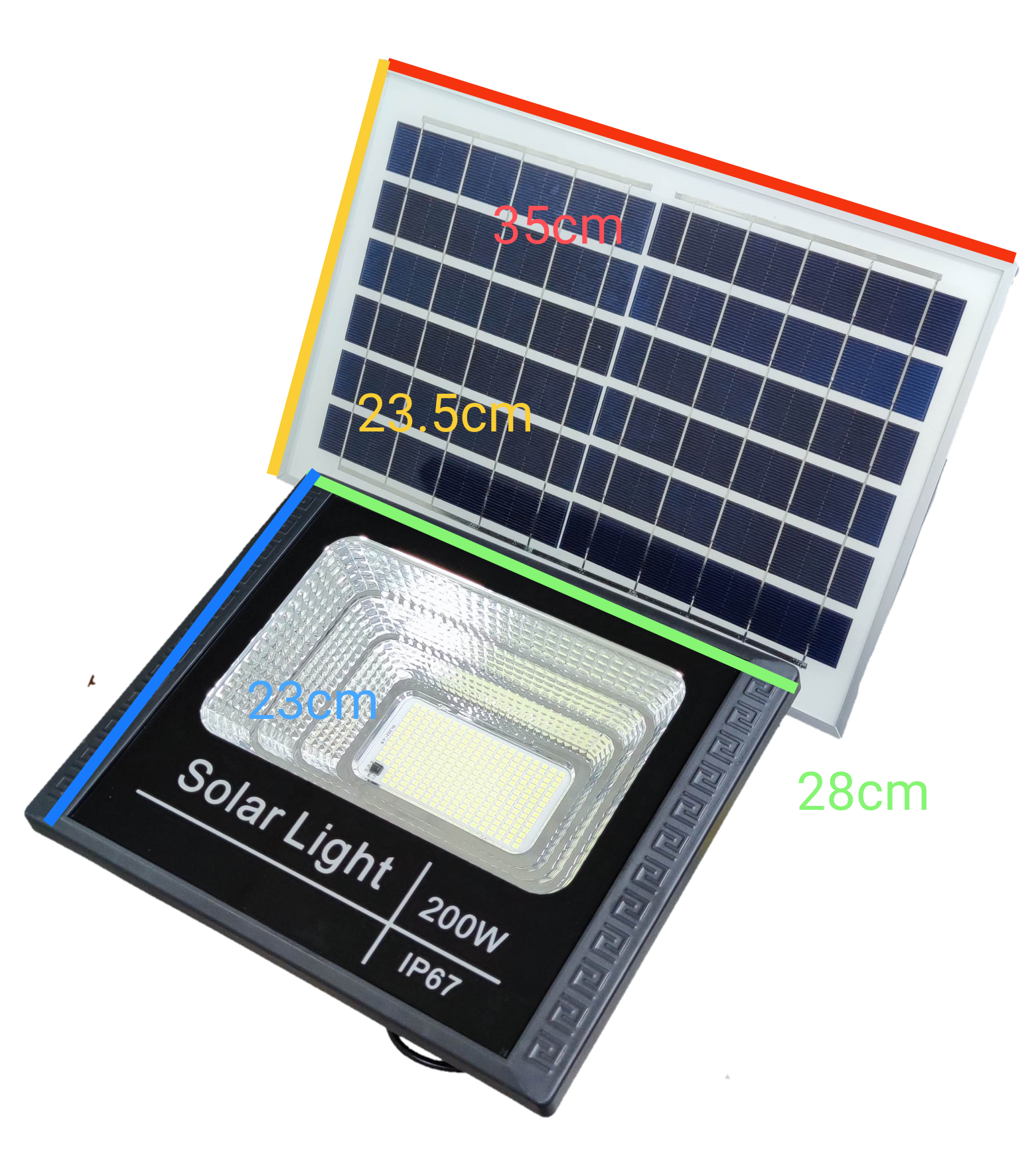 200W solar flood light outdoor IP67 with solar panel for reliable illumination in outdoor settings