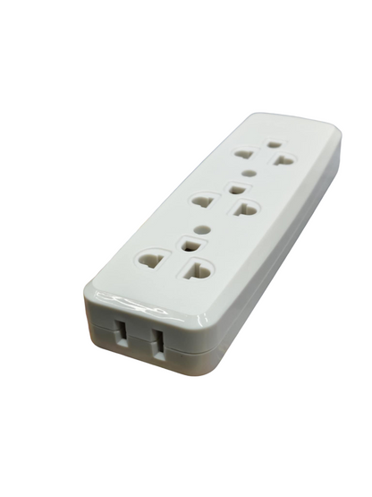 Royu 3 Gang Universal Outlet with 1 Gang Flat Pin Outlet 250V 10A REDOU503