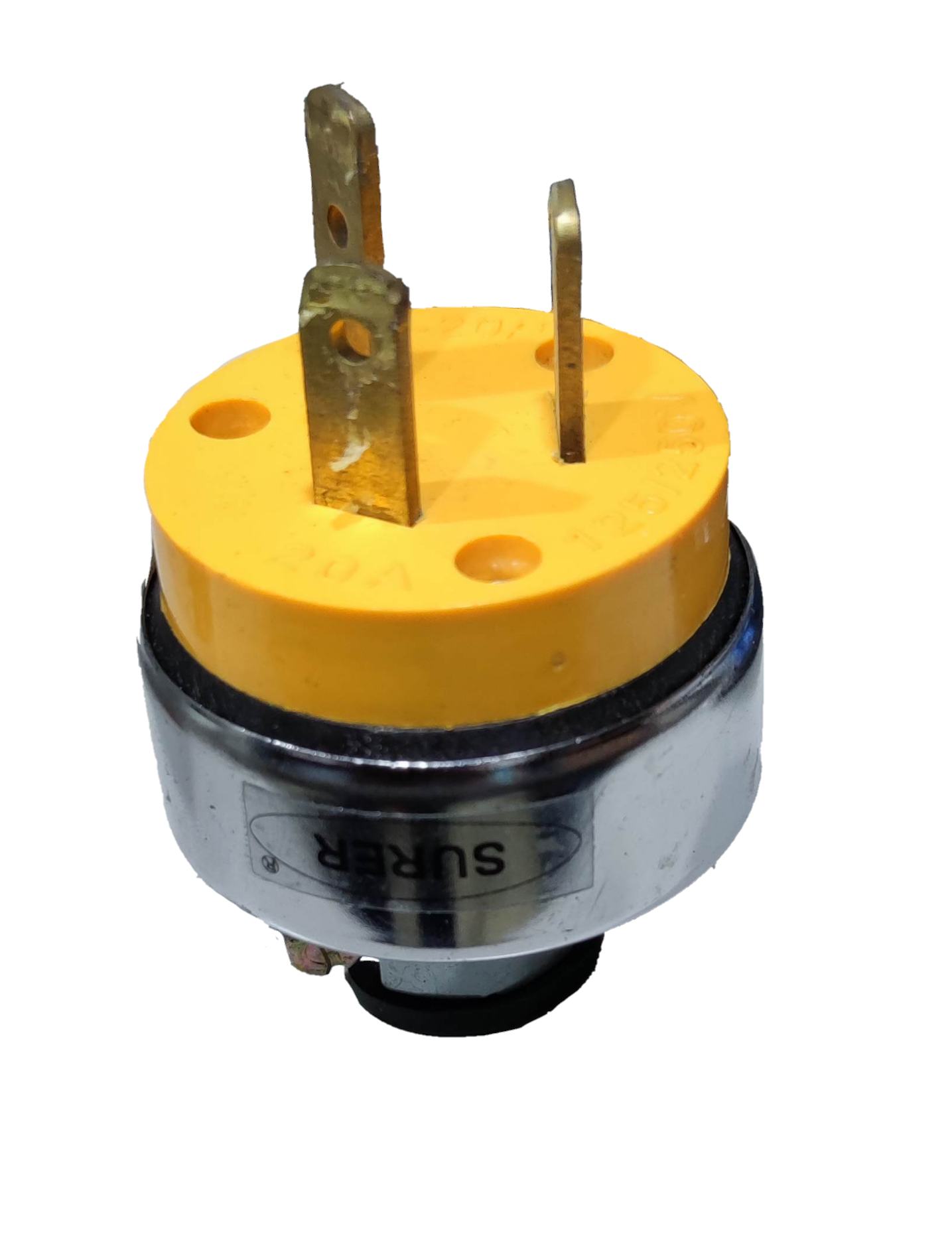 Surer 20A 125V Range Plug Type I 332 with yellow and silver body for power connection