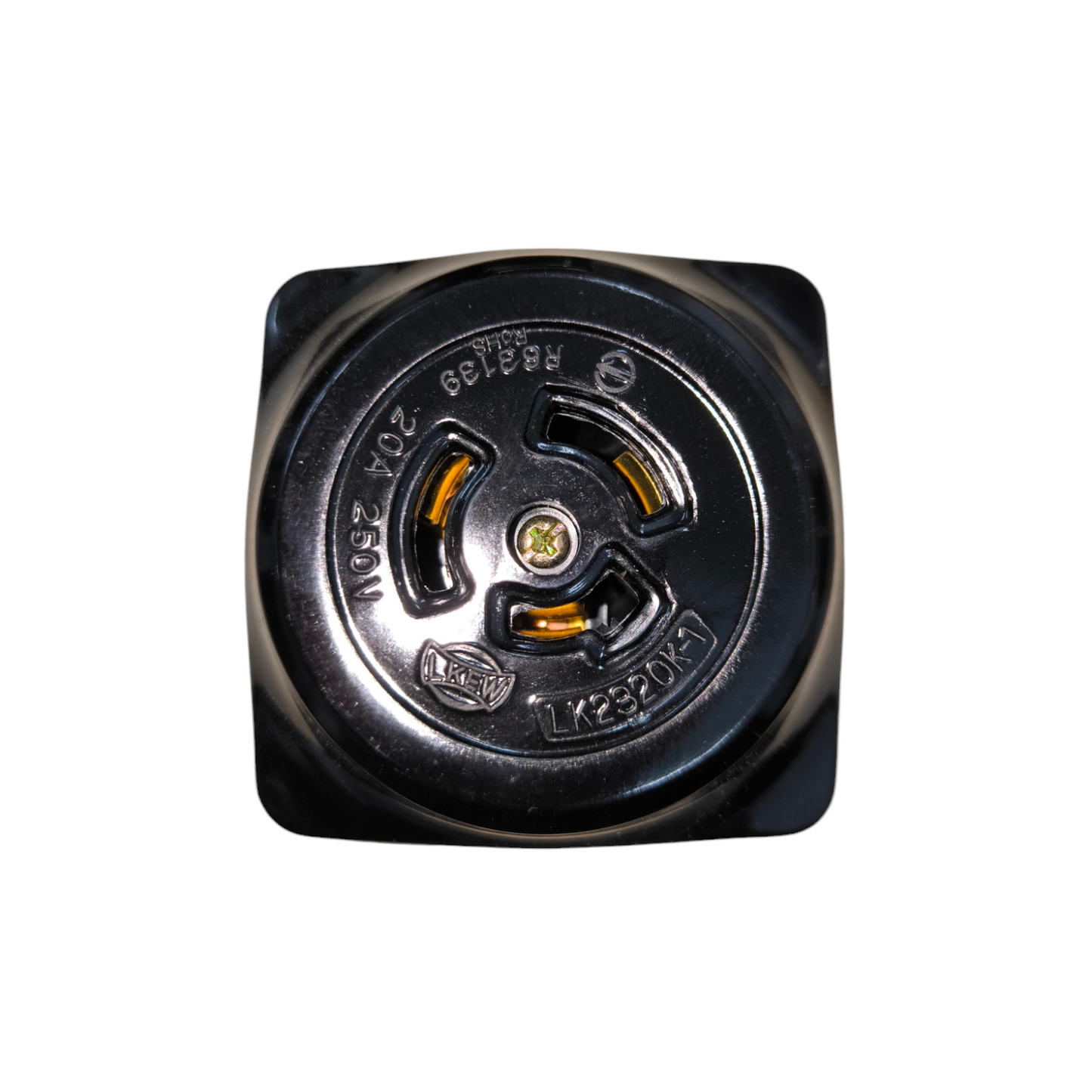 Grippes 20A twist lock outlet 220V in a durable black design for safe electrical connections