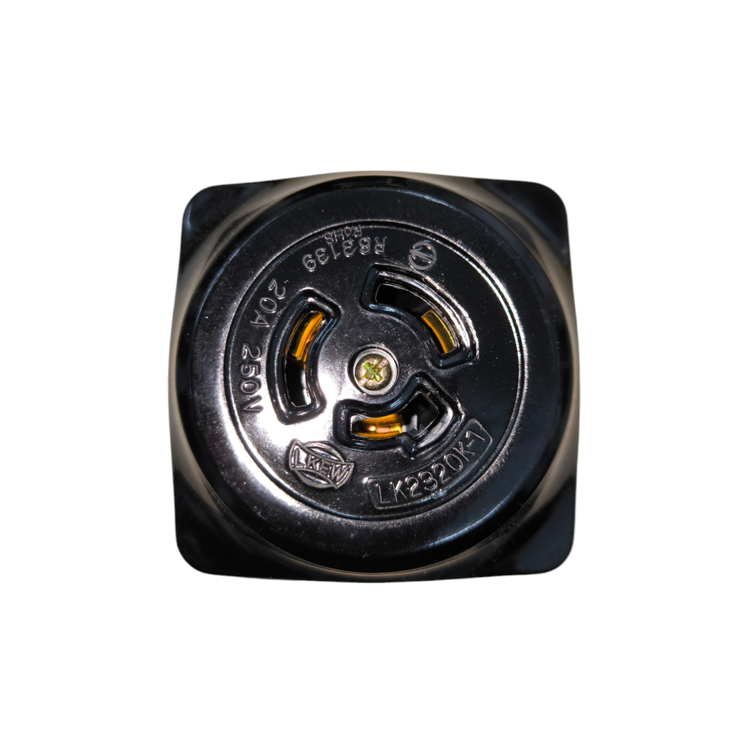 Grippes 20A twist lock outlet 220V in a durable black design for safe electrical connections