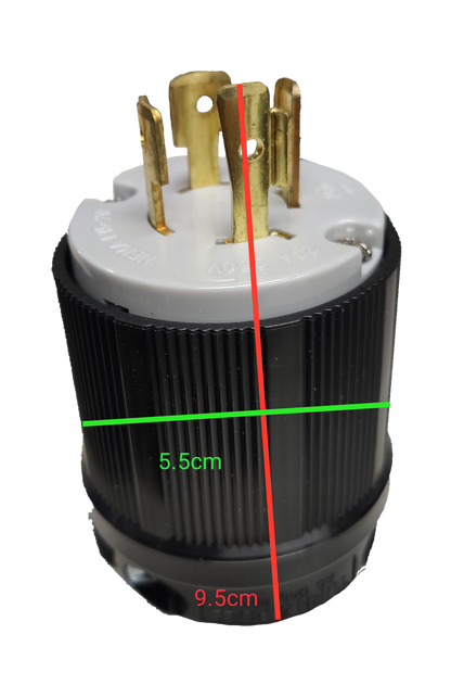 Grippes 20A twist lock plug NEMA L15-20 with durable construction for secure electrical connections