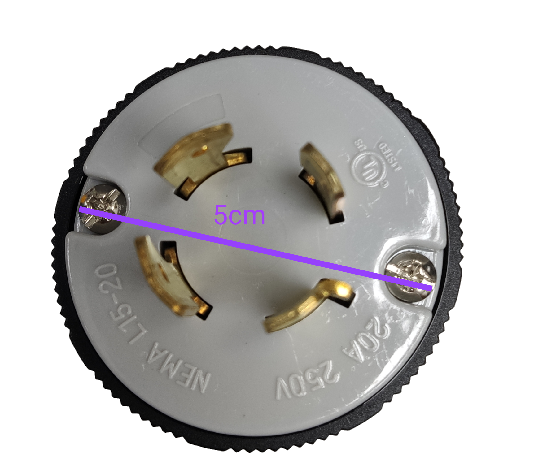 Grippes 20A twist lock plug NEMA L15-20 with durable construction for secure connections