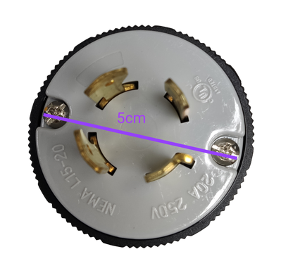 Grippes 20A twist lock plug NEMA L15-20 with durable construction for secure connections