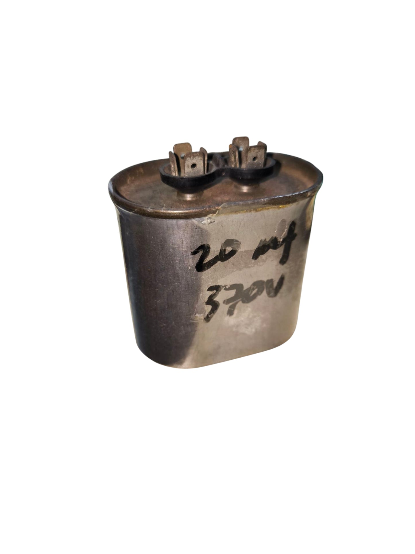 20uF 370V running capacitor electrical component with metal casing and dual terminals from China