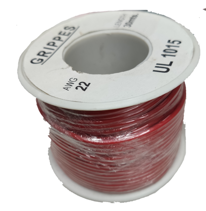 Grippes 22 AWG hook up wire 30 Meters on a spool, ideal for various electrical applications