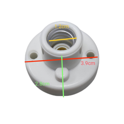 Omni 220V E12 socket for candle bulbs with mounting holes and clear size measurements