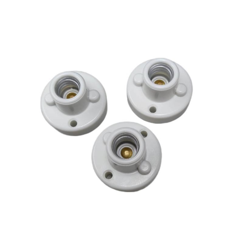 Three Omni 220V E12 socket for candle bulbs in white for easy lighting installations
