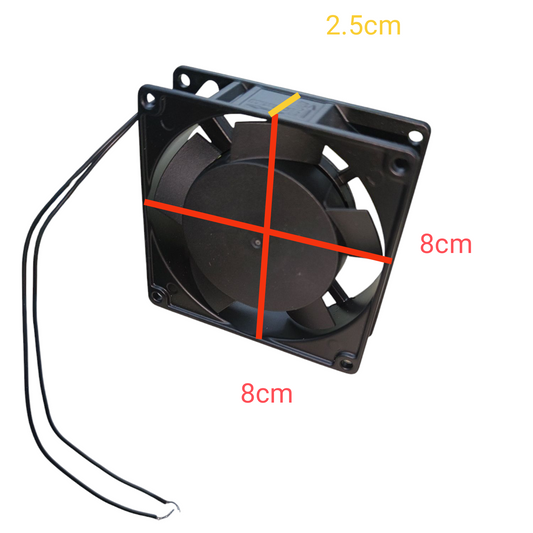 220V exhaust fan 8cm x 8cm with compact design for efficient ventilation in small spaces