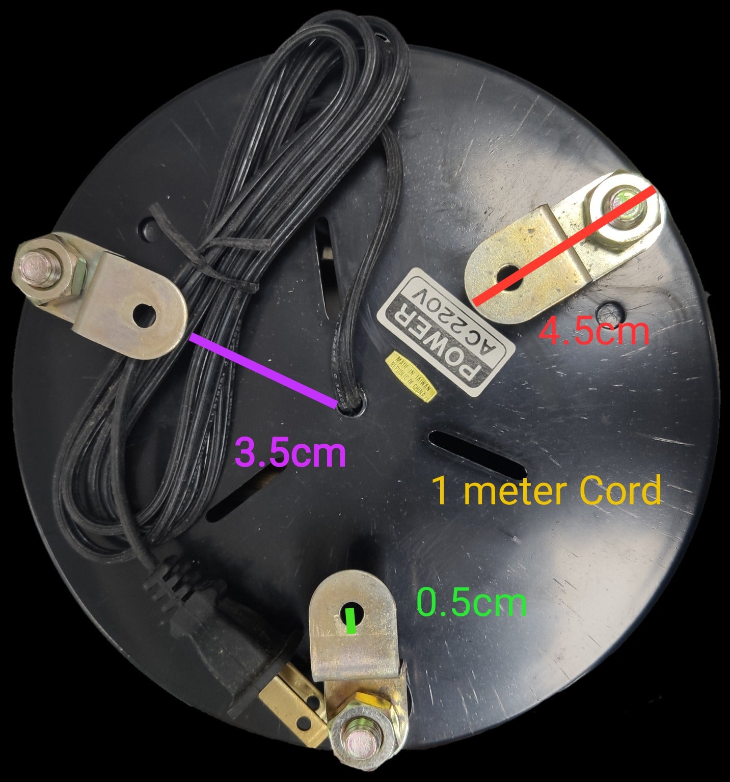 220V revolving warning light Decorative base with one meter cord for seasonal and decorative use