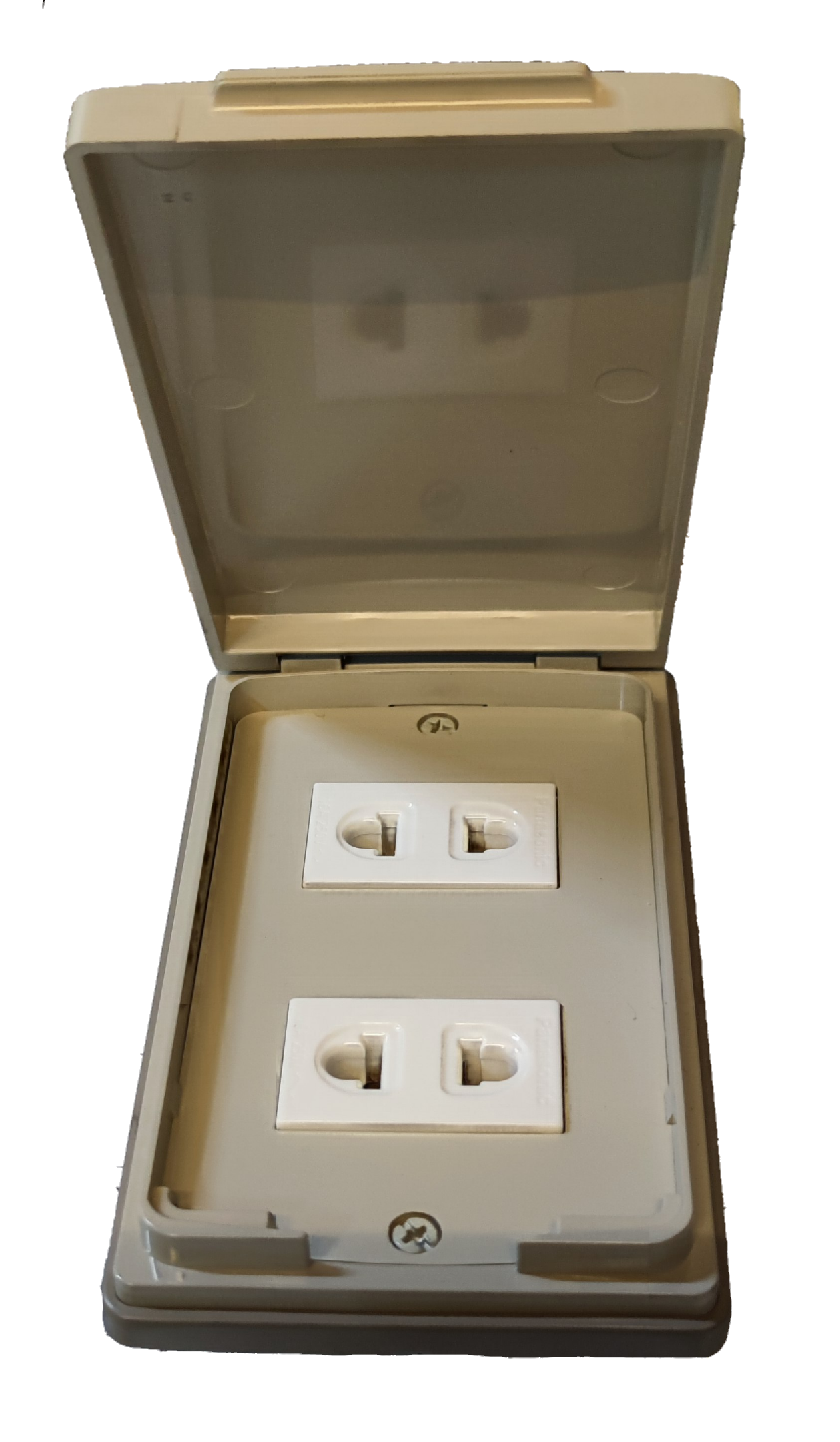 Panasonic Weatherproof Plate 2 Gang Universal Outlet Wide Series, 2 Gang Universal Outlet with Weatherproof Plate Cover 16A 250V WEG10919-5 x2 / WEG7902