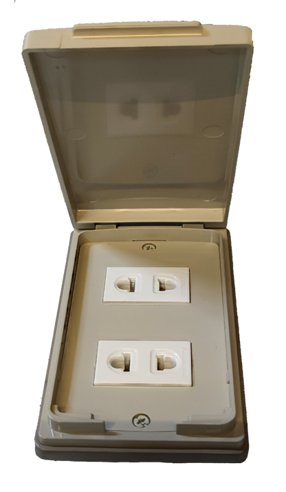 Panasonic Weatherproof Plate 2 Gang Universal Outlet Wide Series, 2 Gang Universal Outlet with Weatherproof Plate Cover 16A 250V WEG10919-5 x2 / WEG7902
