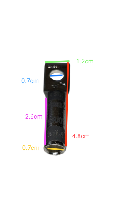 Utilux 22mm Wire Size 1099899-2 Terminal Lugs electrical circuitry part with dimensional measurements
