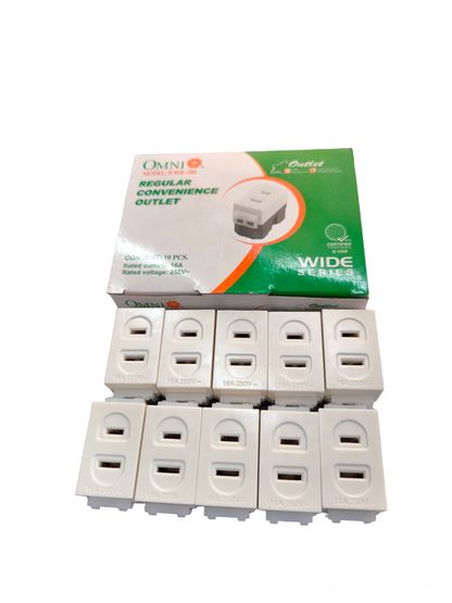 Omni Flat Pin Outlet Device 15A 250V WWR-200 10pcs