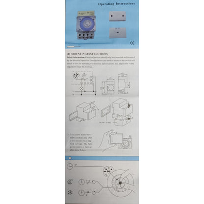 Instructions manual for a device with diagrams and text on a white background