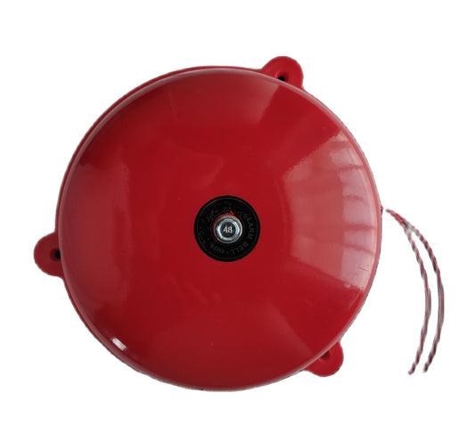 Grippes 24V AC round bell for fire alarm 10 Inch in bright red color with wiring for easy installation
