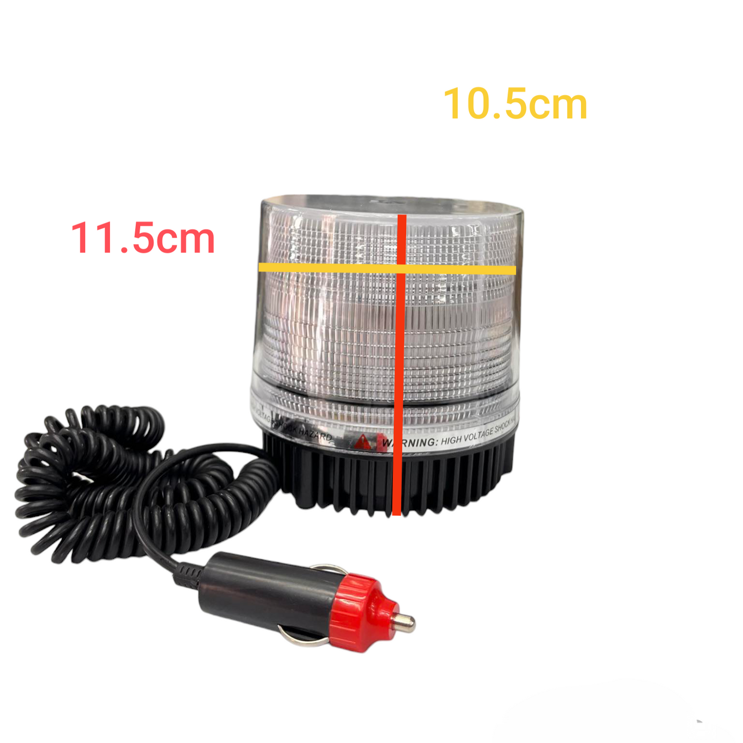 Code Red 24V strobe warning light with magnetic base and coil cord for easy vehicle attachment