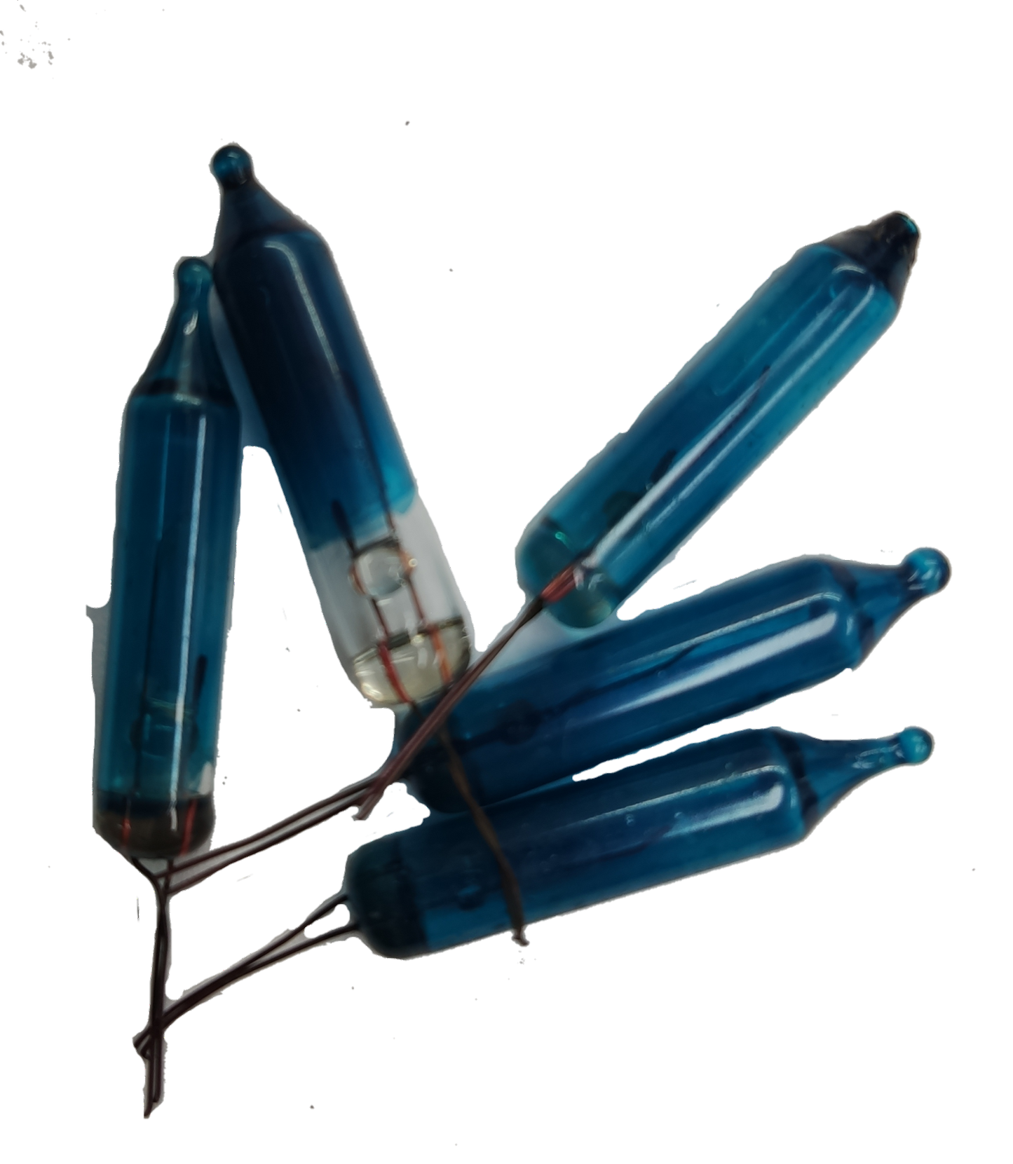 25 pack Christmas lamp bulbs in blue with a classic incandescent design for holiday lighting