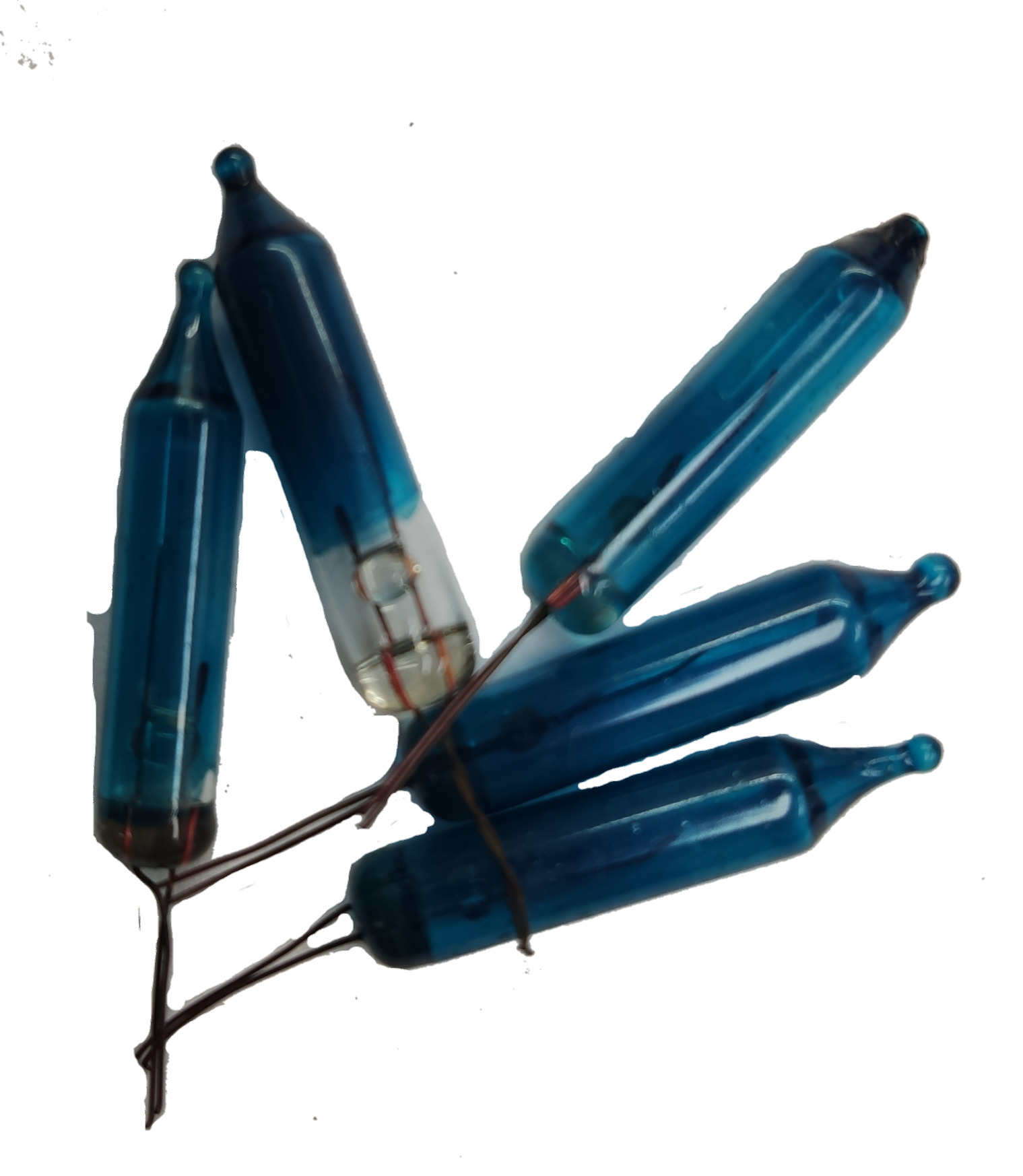 25 pack Christmas lamp bulbs in blue with a classic incandescent design for holiday lighting