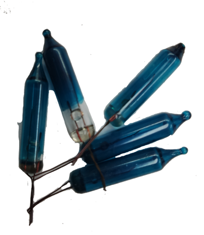 25 pack Christmas lamp bulbs in blue with a classic incandescent design for holiday lighting