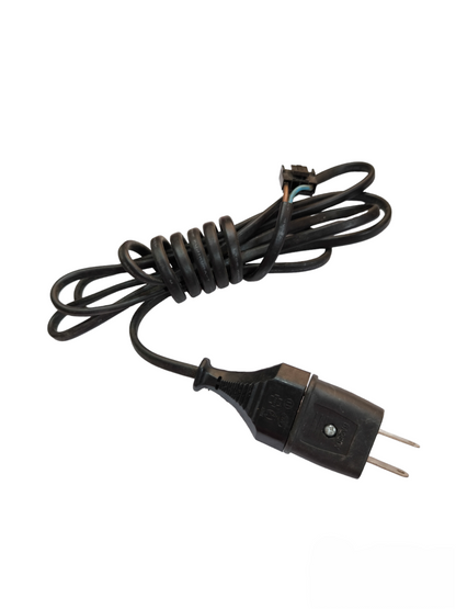 250V black electrical cord for industrial use with two-prong plug and coiled wire from China