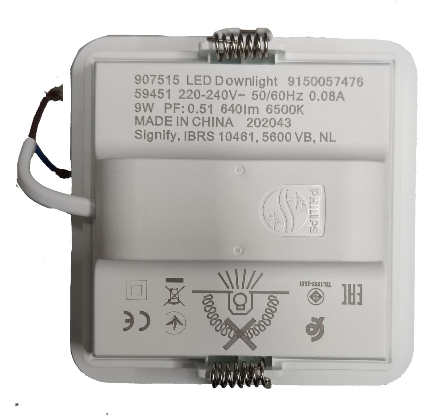 Philips LED Downlight 9W Daylight 220V Square (4.8") Philips Downlight 59451 Meson