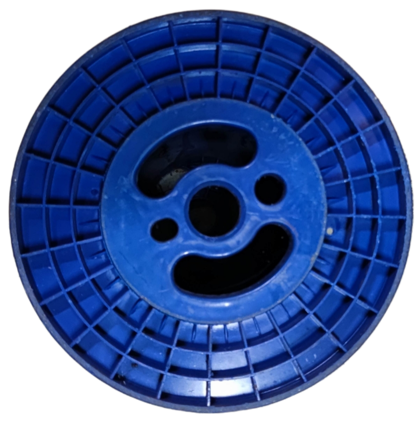 25kg plastic spool for wire in blue, designed for effective cable management and storage