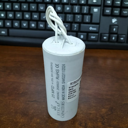 Syscap 25MFD Running Capacitor 450V ideal for HVAC systems and electrical appliances