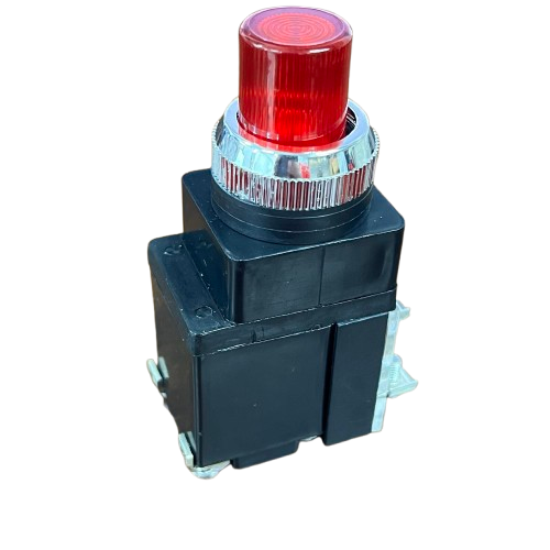 Auspicious 25mm illuminated push button switch with a red light indicator for easy visibility