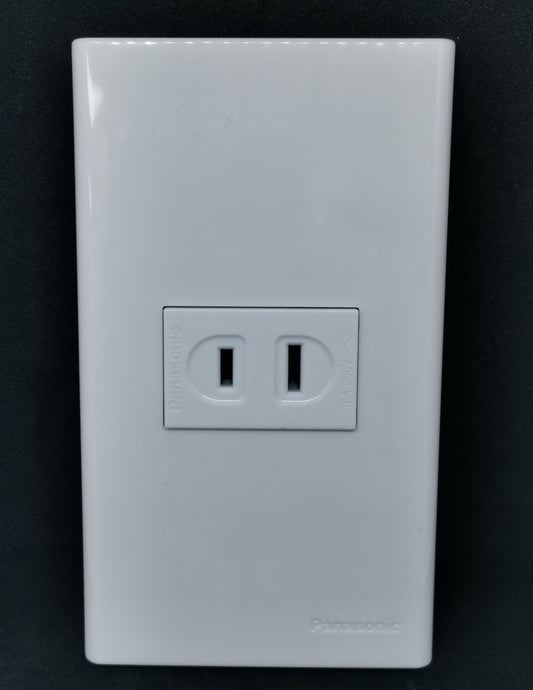 Panasonic 1 Gang Outlet, Convenience Outlet 1 Gang, Flat Pin Outlet Wide Series WEG1001-K/WEG6801