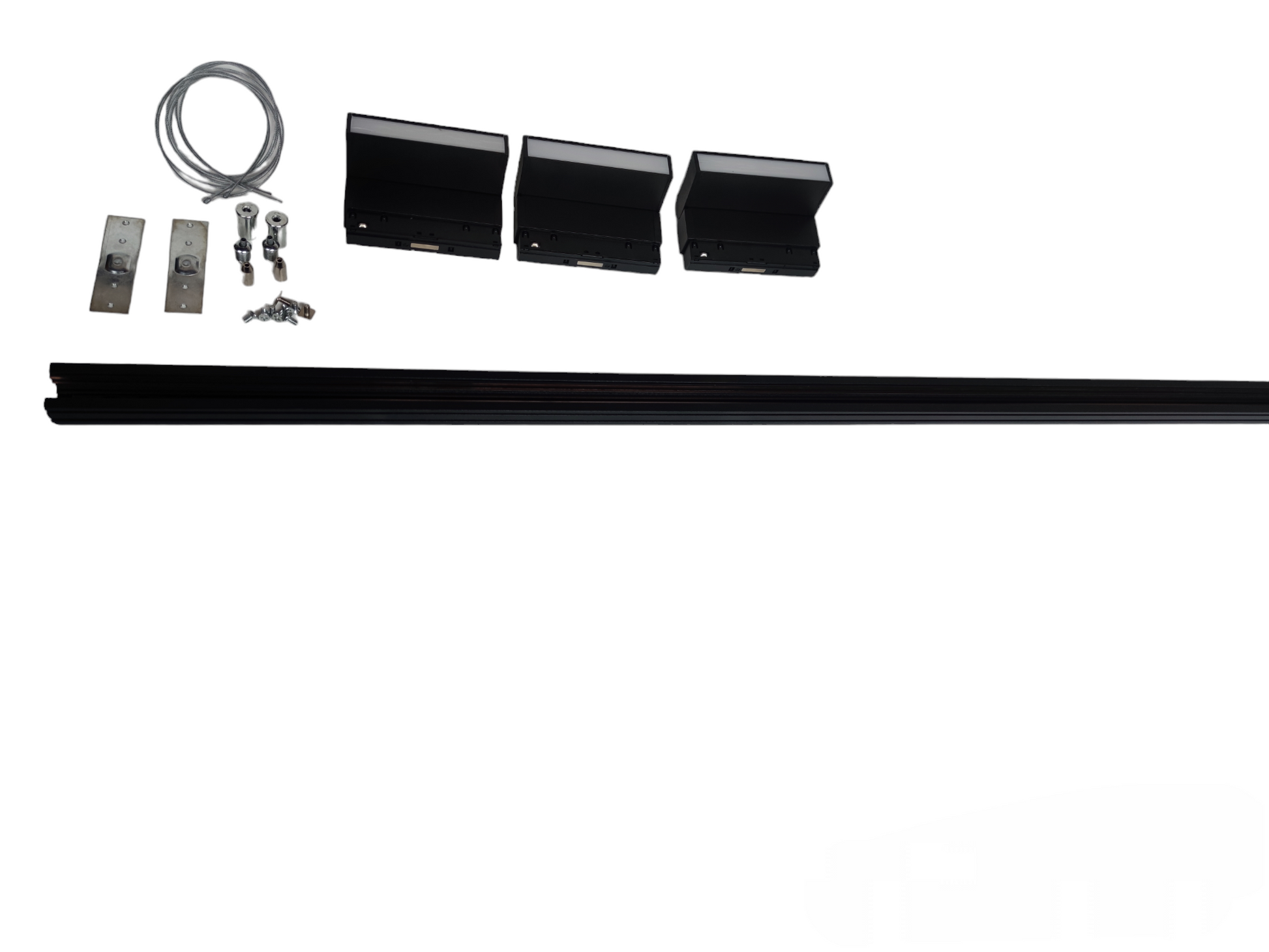 ILLUMIQ TERRA 26mm LED track light for industrial use, includes track and mounting accessories