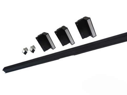 ILLUMIQ TERRA 26mm LED track light for industrial with multiple light fixtures and track components