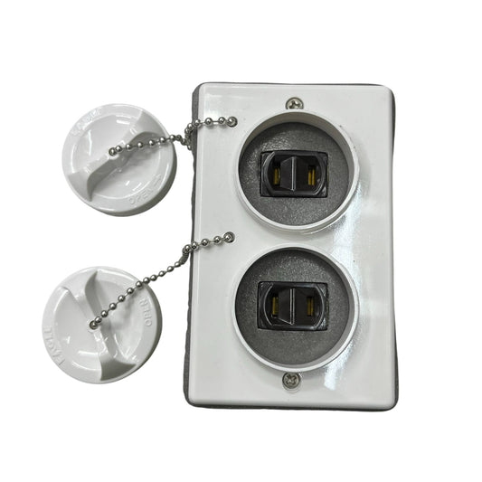 Eagle 2 Gang Weatherproof Outlet Flat Pin Thread Type  15A 250V 3982/902