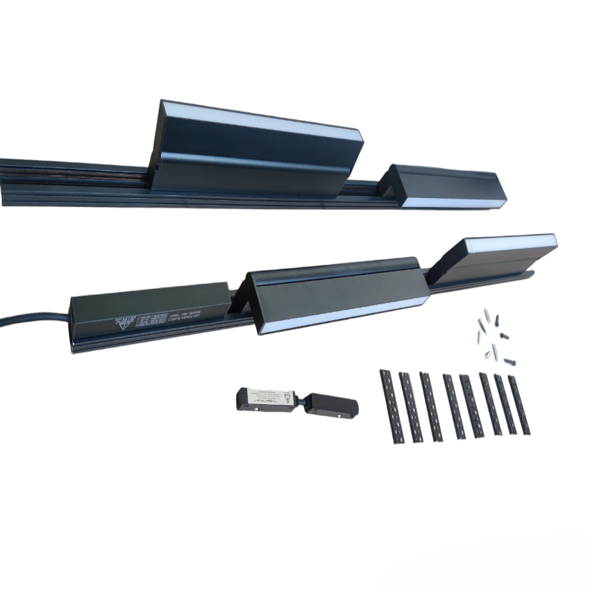 Magnetic Track Light 2 Meters 26mm with 4pcs 18W LED Foldable Flood Track Light 220V Daylight 6500K ( ILLUMIQ TERRA)