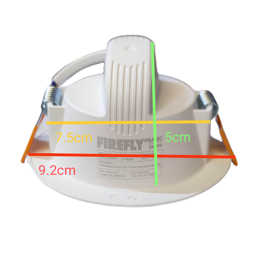 Firefly Tri Color LED Downlight 6W 220V Warm White Daylight Cool White