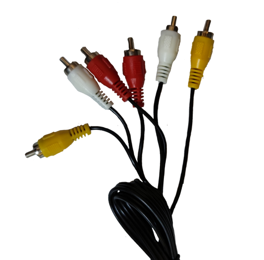 RCA Cord 1.2 Meters 3X3, RCA 3X3 Yellow, Red, White, RCA Cord 1.2 Meters Video + Stereo