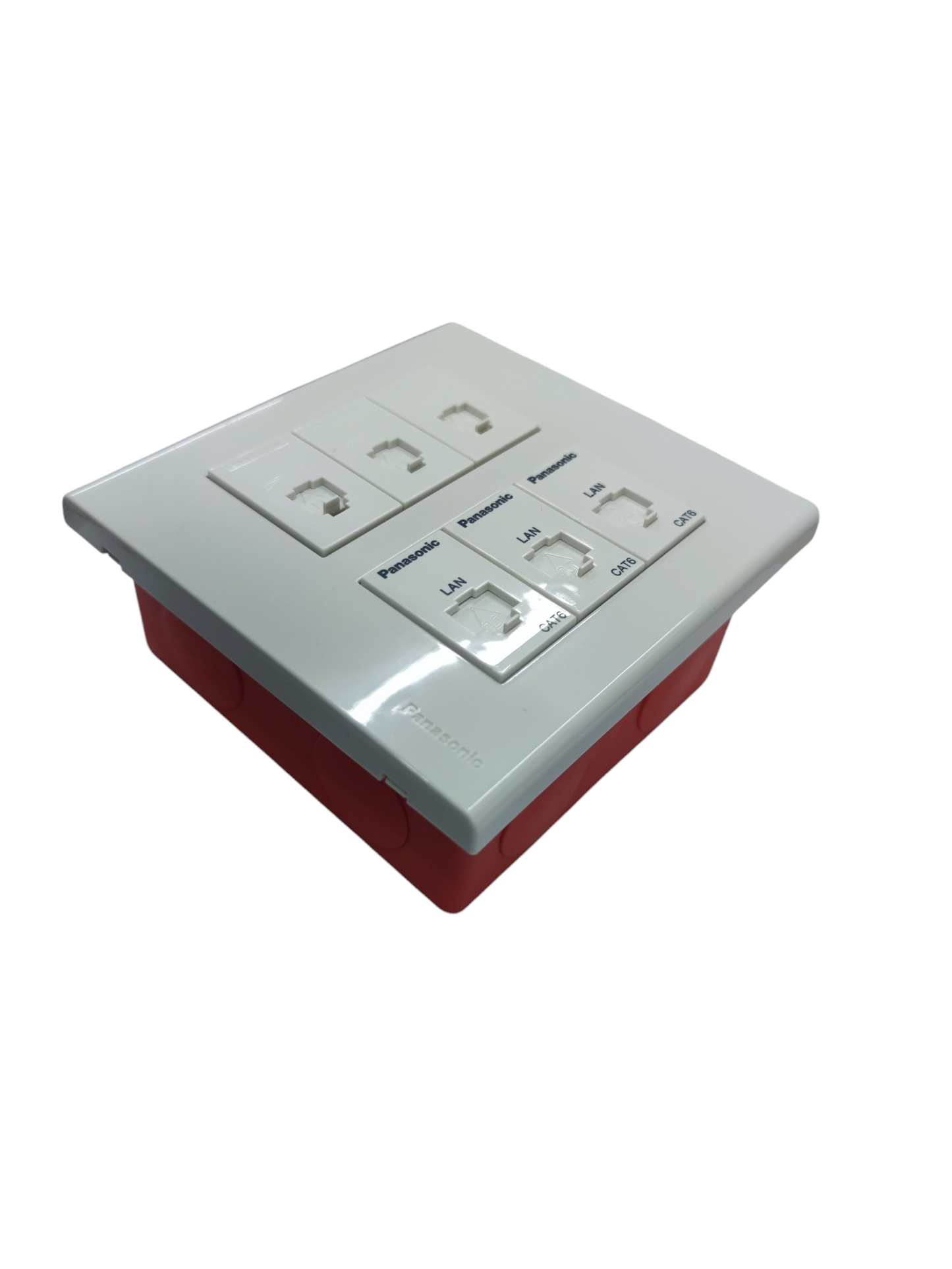 Panasonic 3 Gang Telephone Outlet and 3 Gang CAT6  with Utility Box WEG6806+(3XWEG2164+3XWEG24886)+Utility