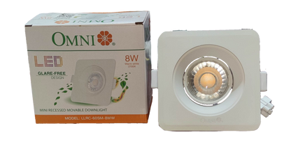 Omni 8W LED Downlight Square Movable Downlight Warm White 3000K 220V