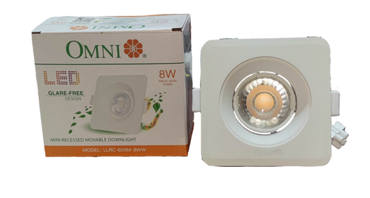 Omni 8W LED Downlight Square Movable Downlight Warm White 3000K 220V