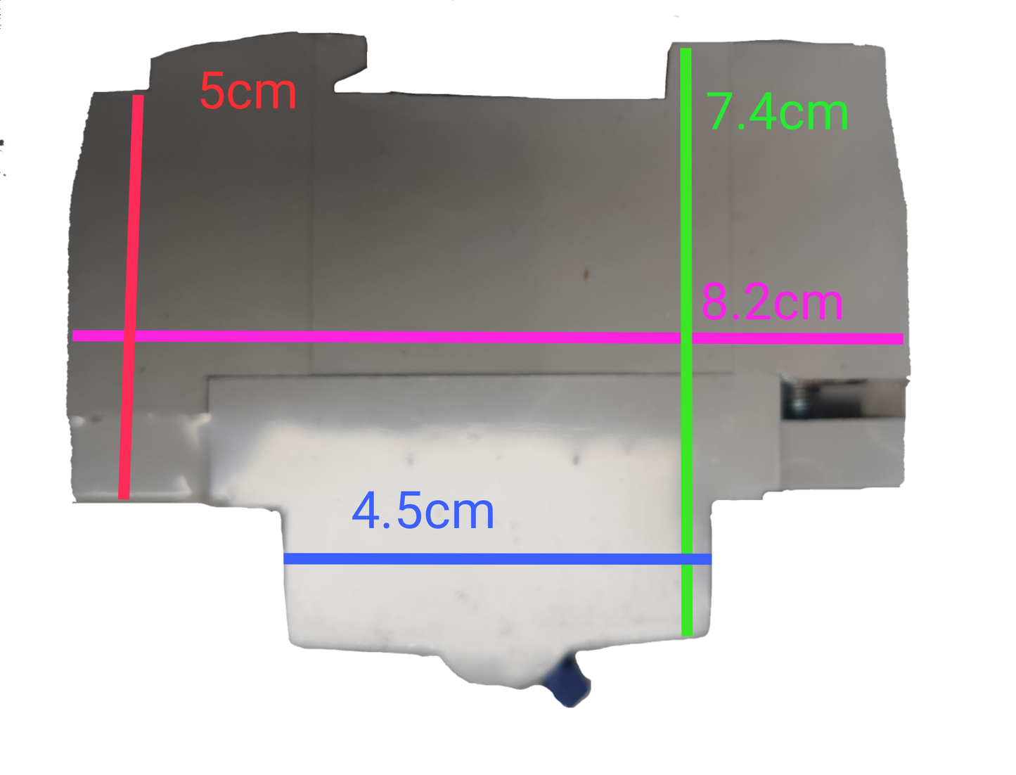 Sassin 2Pole 30ma Residual Current Circuit Breaker showing compact white design with measured dimensions