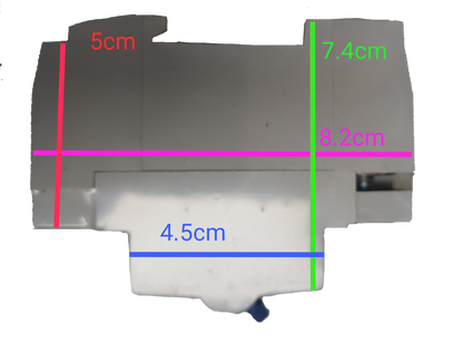 Sassin 2Pole 30ma Residual Current Circuit Breaker showing compact white design with measured dimensions