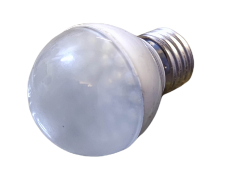 2W LED Bulb 220V AC E27 Warm White with frosted round top and metal screw base