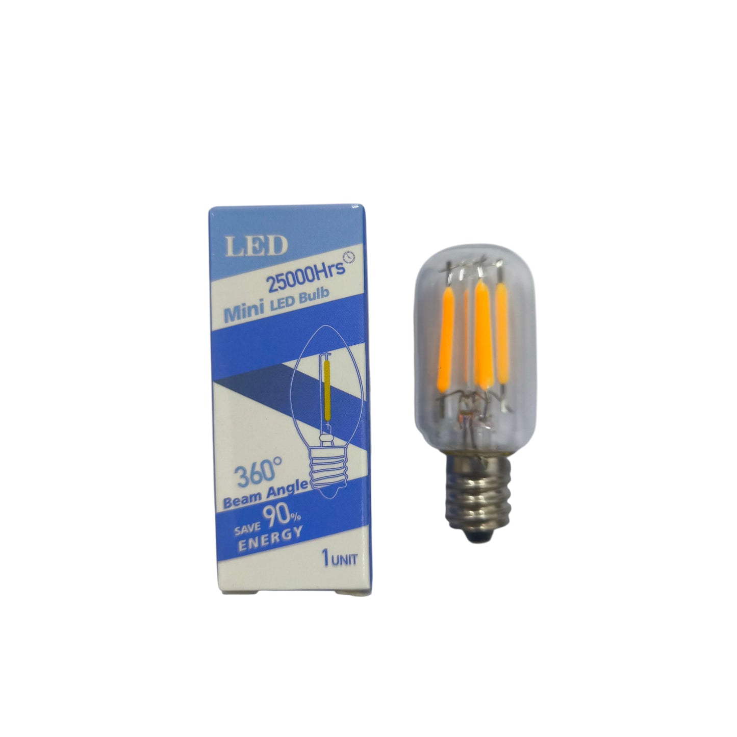 2W LED refrigerator bulb E12 in clear glass with energy-saving features and long lifespan
