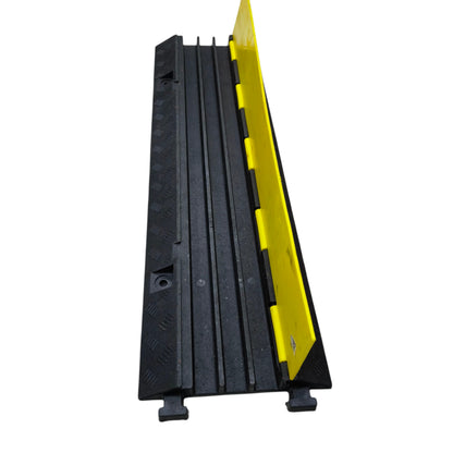 Grippes 3 channel cable ramp protector in black and yellow for safe cable management