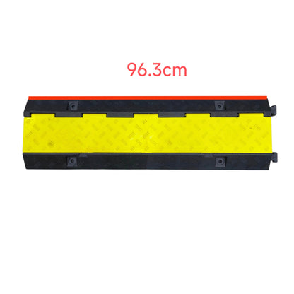 Grippes 3 channel cable ramp protector with durable design and bright yellow surface for safety and visibility