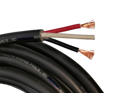 Phelps Dodge 3 core power cable 15 meters 3.5mm with exposed copper wires 