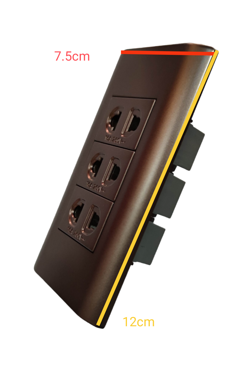 Royu 3 Gang Outlet With Plate MDS115 featuring three connections in a sleek design for easy power access
