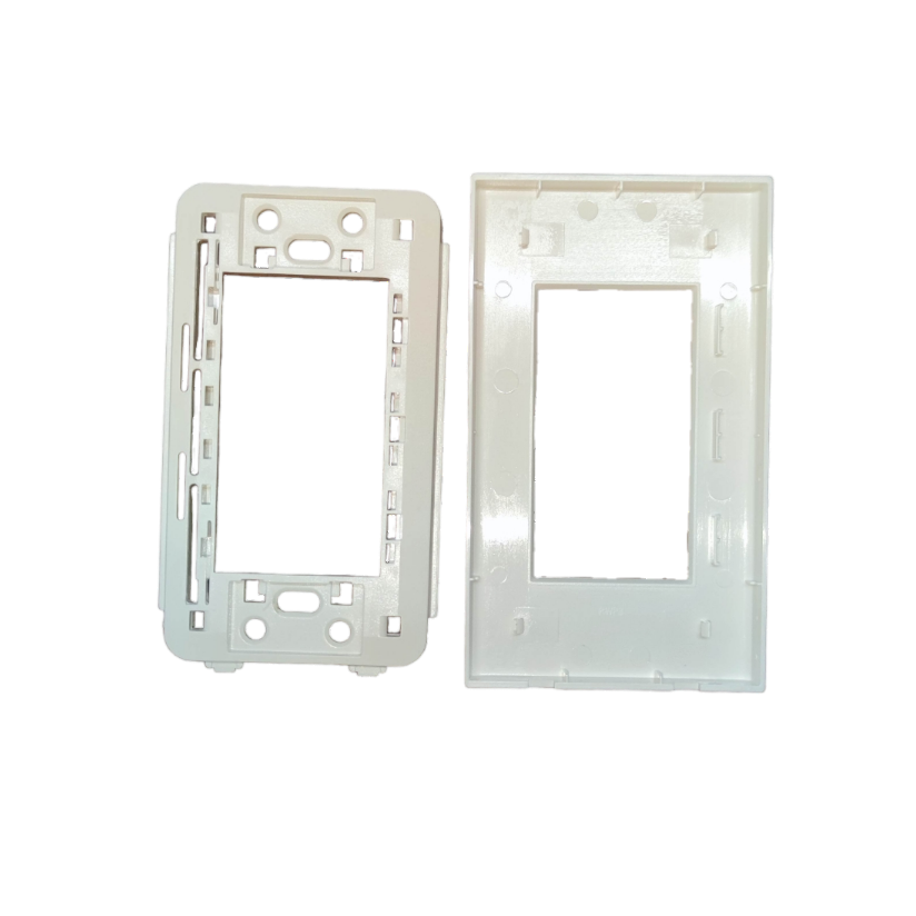 Royu 3 Gang Plate Wide Series in white, designed for mounting power switches and sockets.