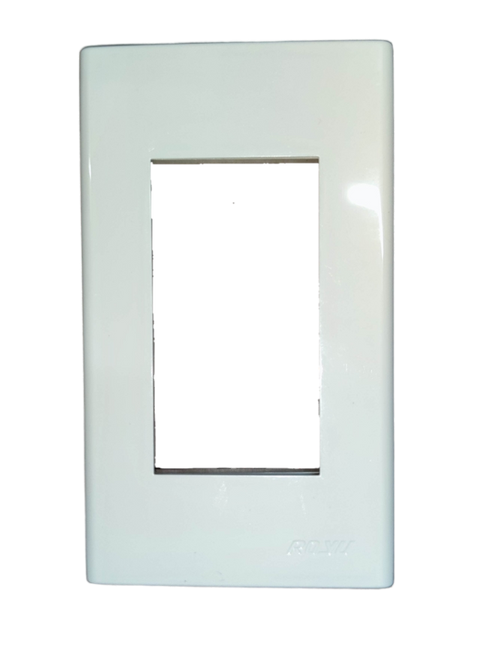 Royu 3 Gang Plate Wide Series in sleek white design for seamless wall installations